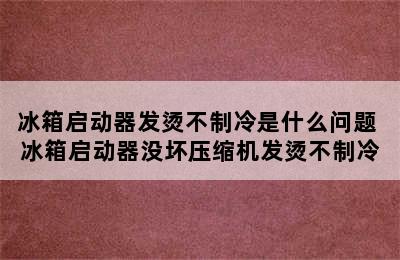 冰箱启动器发烫不制冷是什么问题 冰箱启动器没坏压缩机发烫不制冷